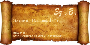 Szemes Balambér névjegykártya